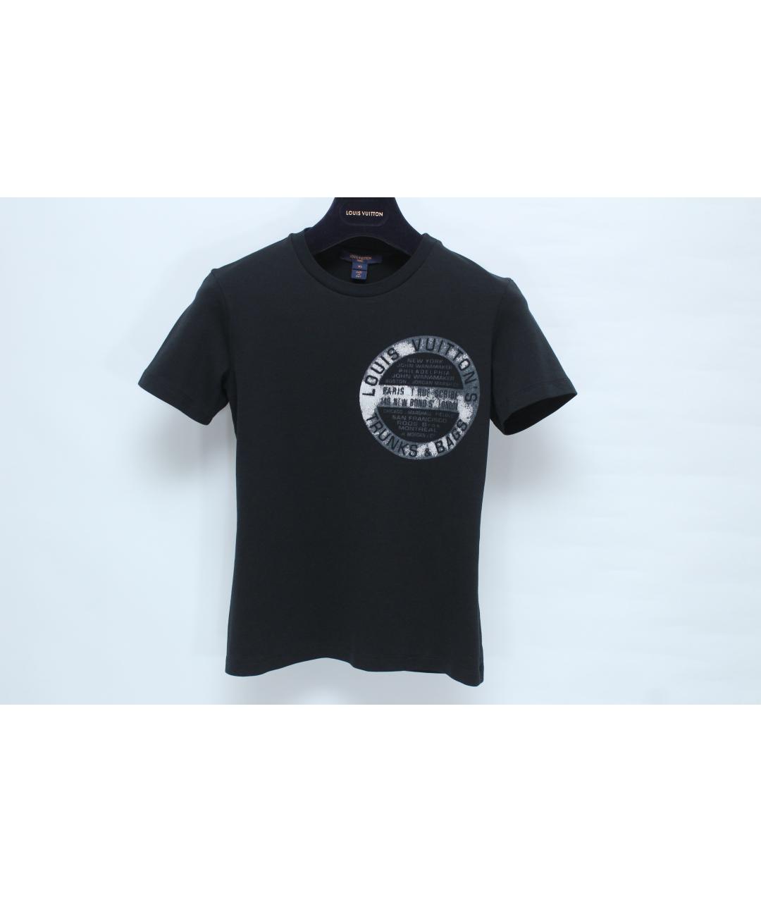 LOUIS VUITTON Черная хлопковая футболка, фото 2