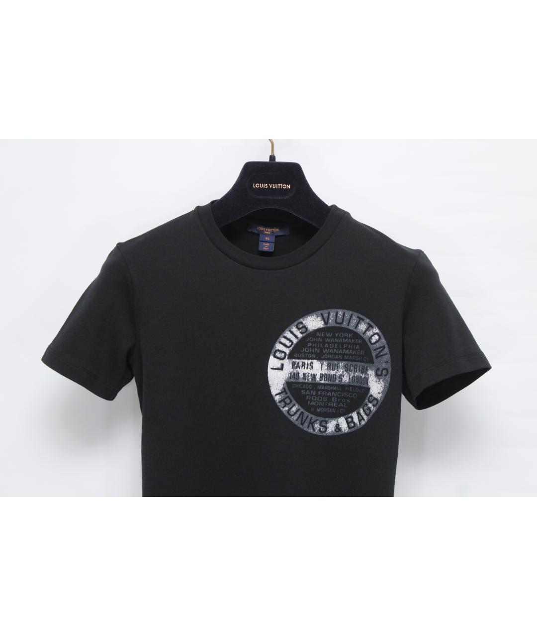 LOUIS VUITTON Черная хлопковая футболка, фото 3