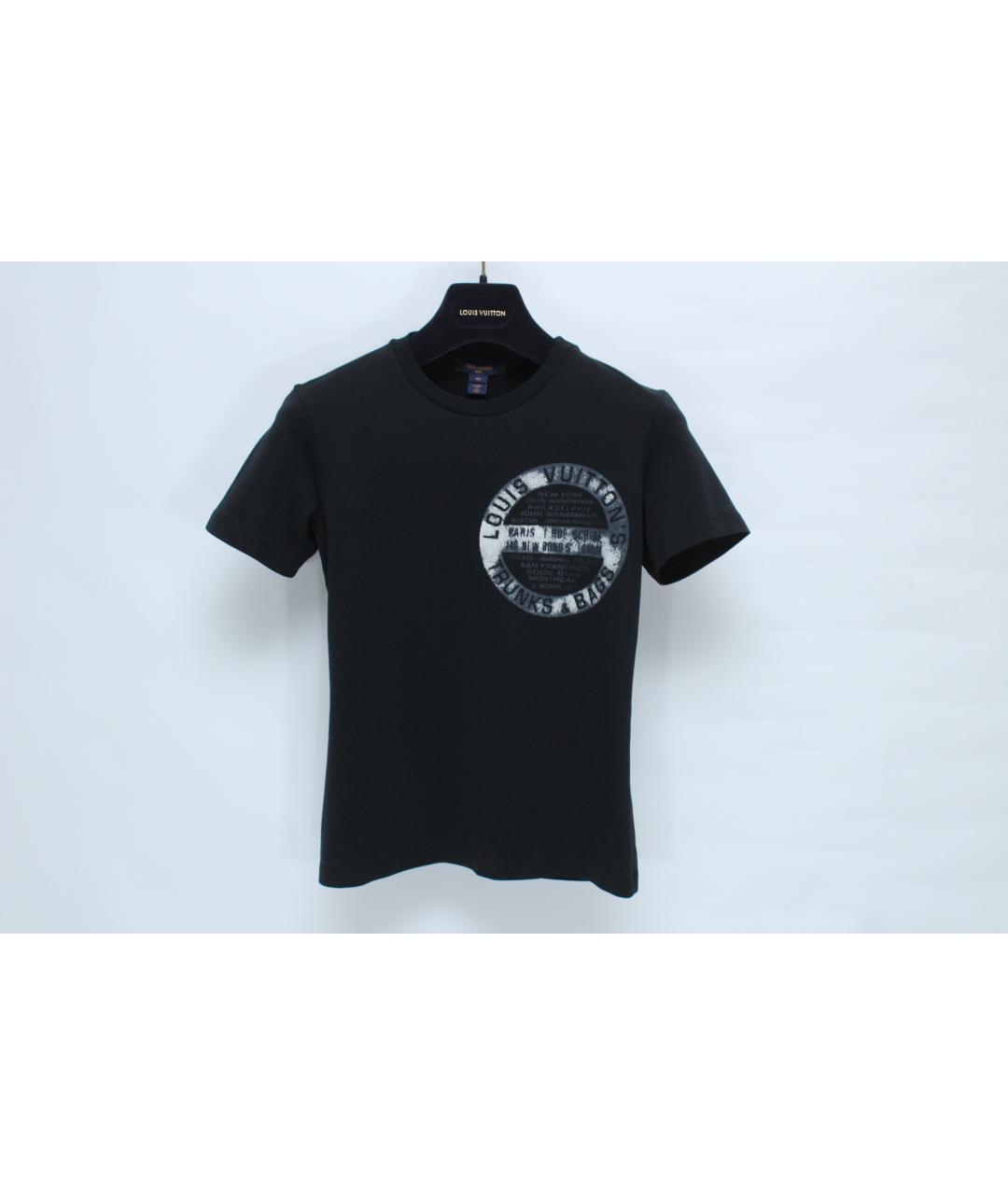 LOUIS VUITTON Черная хлопковая футболка, фото 10