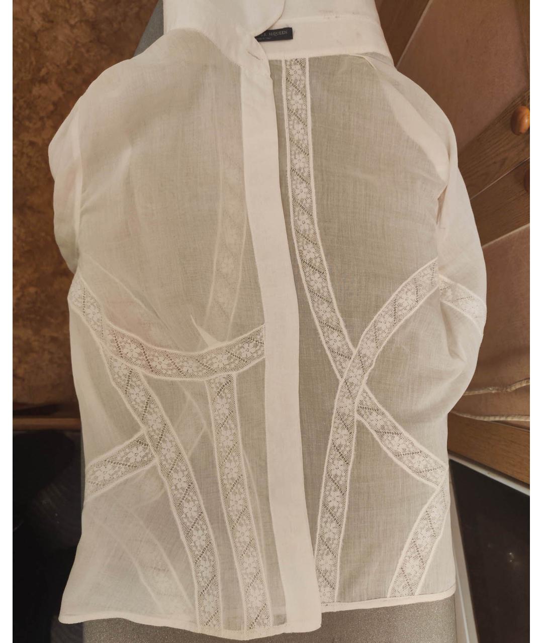 ALEXANDER MCQUEEN Белая хлопковая блузы, фото 8