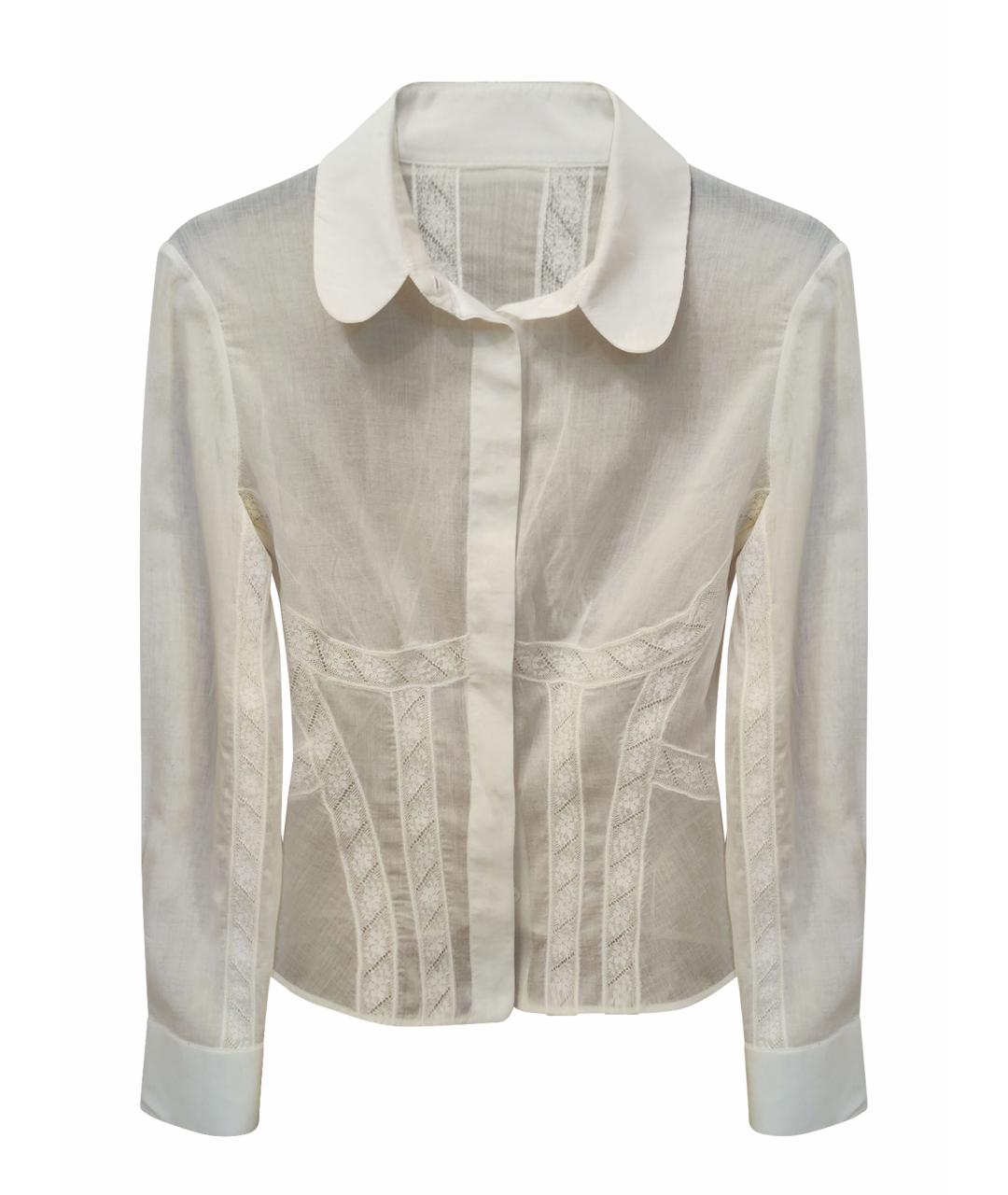 ALEXANDER MCQUEEN Белая хлопковая блузы, фото 1