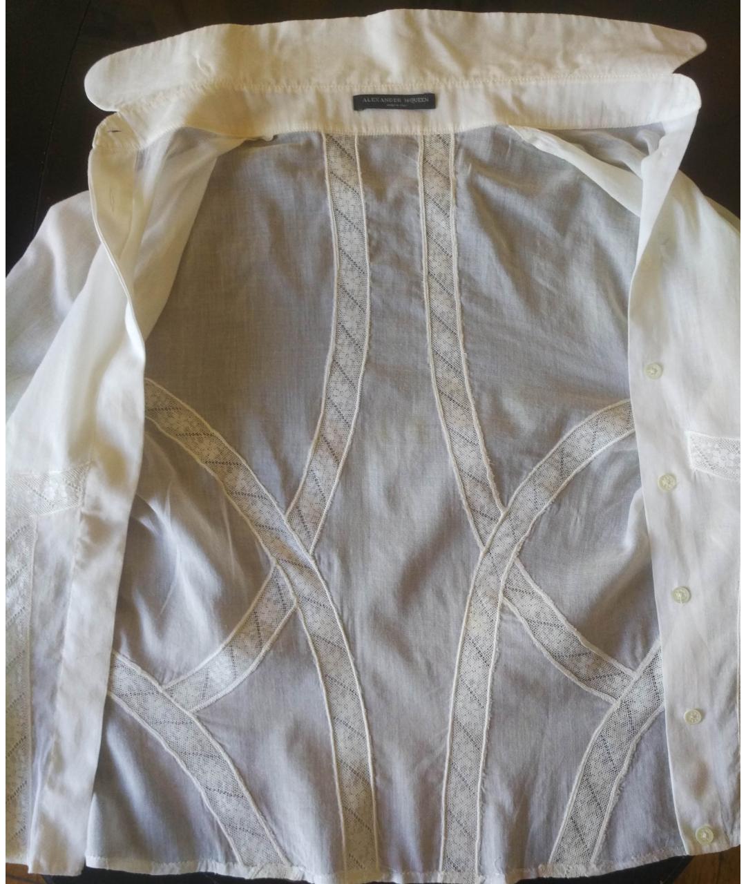 ALEXANDER MCQUEEN Белая хлопковая блузы, фото 3
