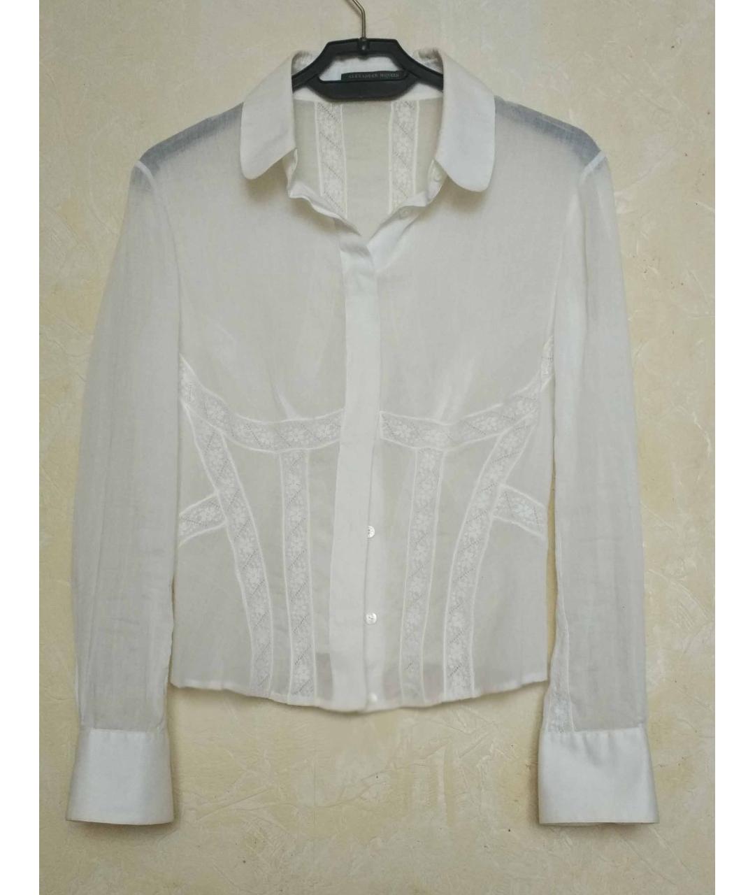 ALEXANDER MCQUEEN Белая хлопковая блузы, фото 9