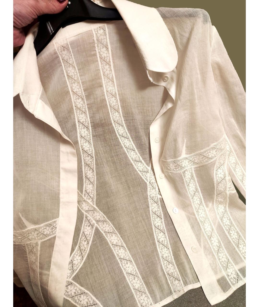 ALEXANDER MCQUEEN Белая хлопковая блузы, фото 2