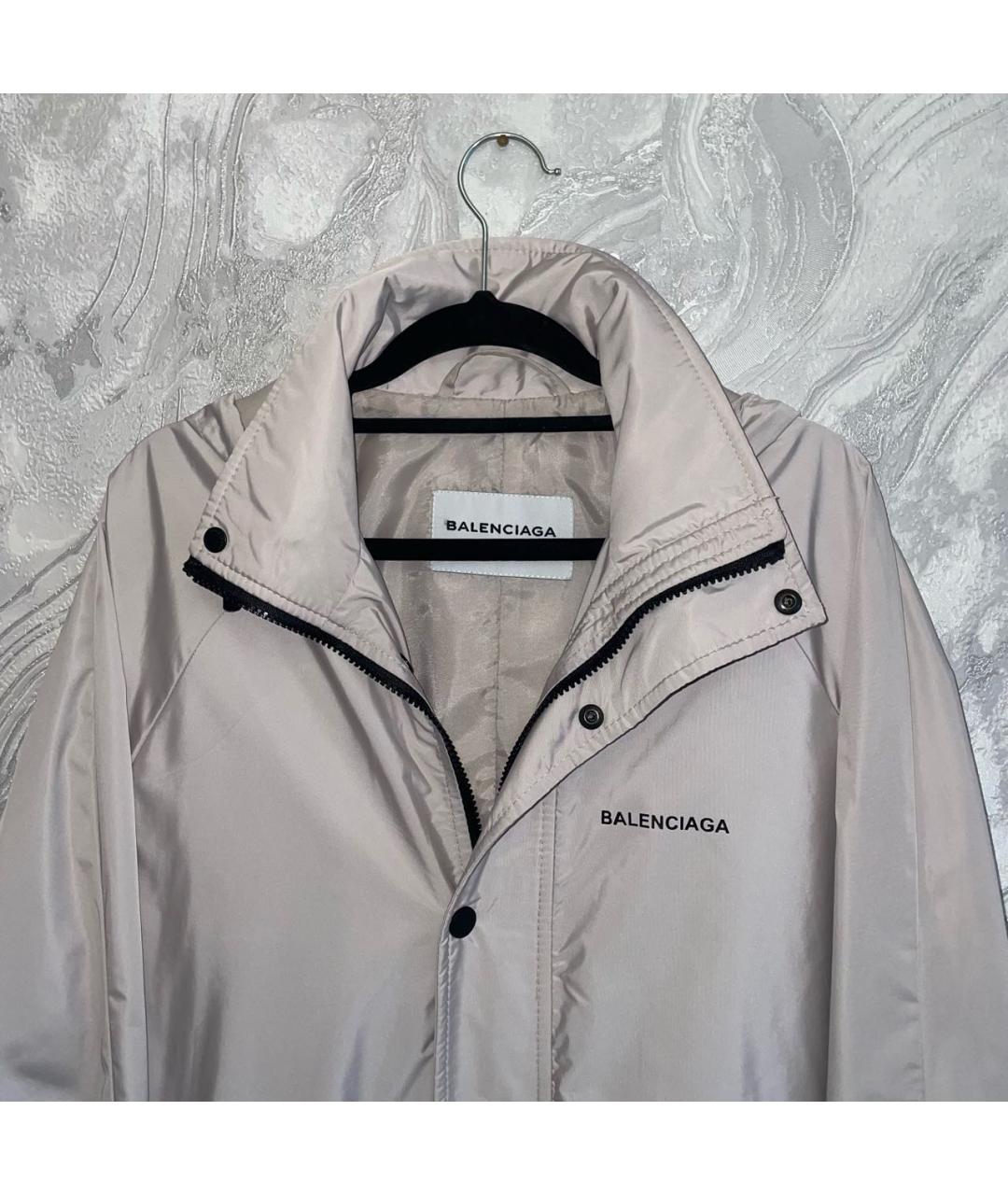 BALENCIAGA Бежевый полиамидовый тренч/плащ, фото 4
