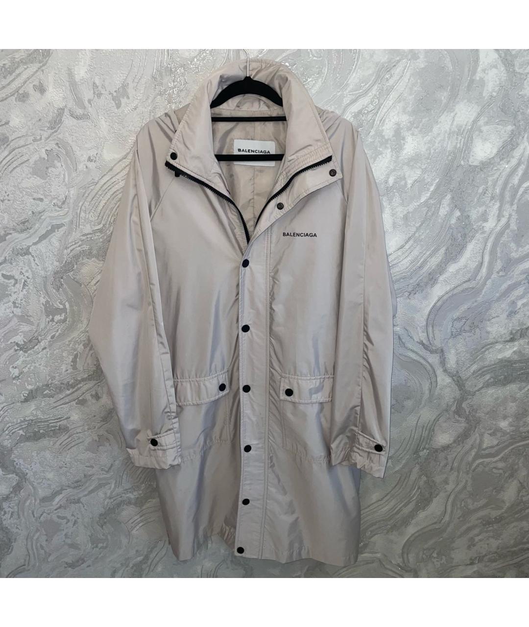BALENCIAGA Бежевый полиамидовый тренч/плащ, фото 5