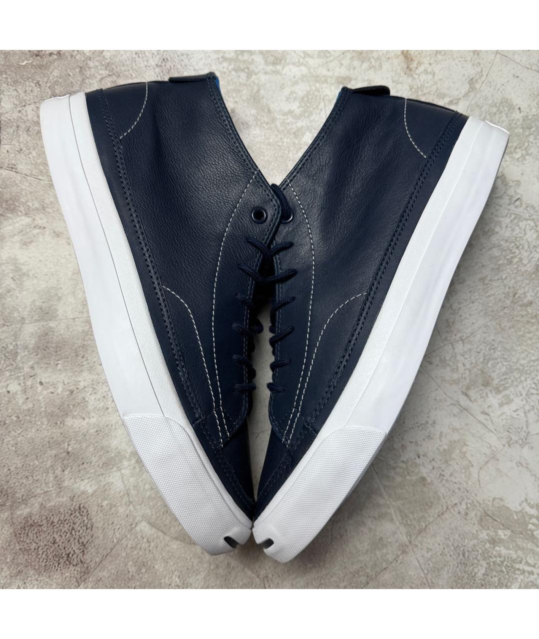 CONVERSE Темно-синие кожаные высокие кроссовки / кеды, фото 4
