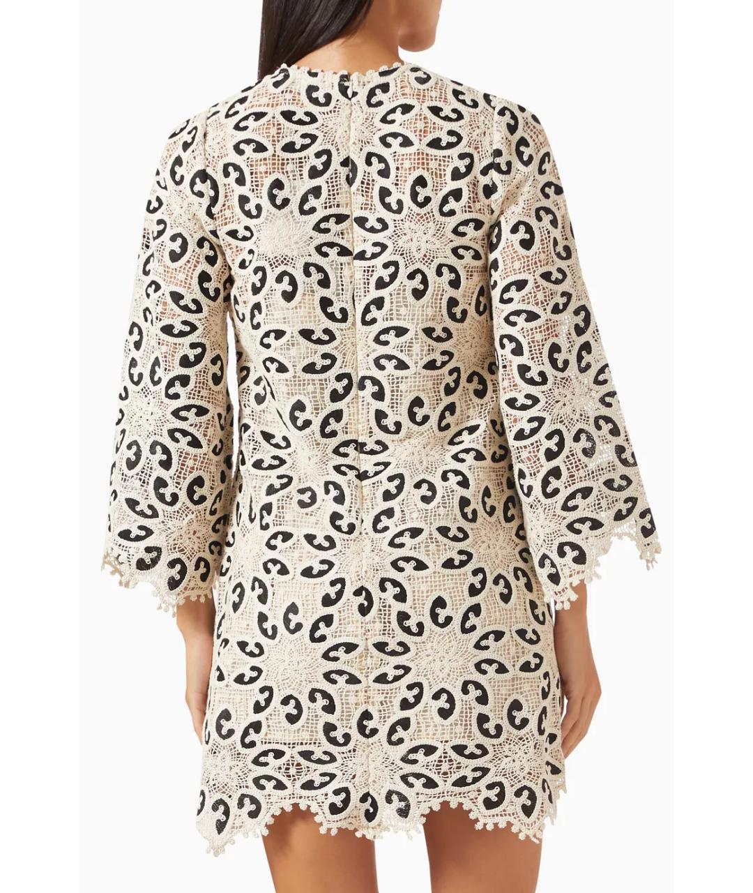 ZIMMERMANN Бежевое хлопковое коктейльное платье, фото 4