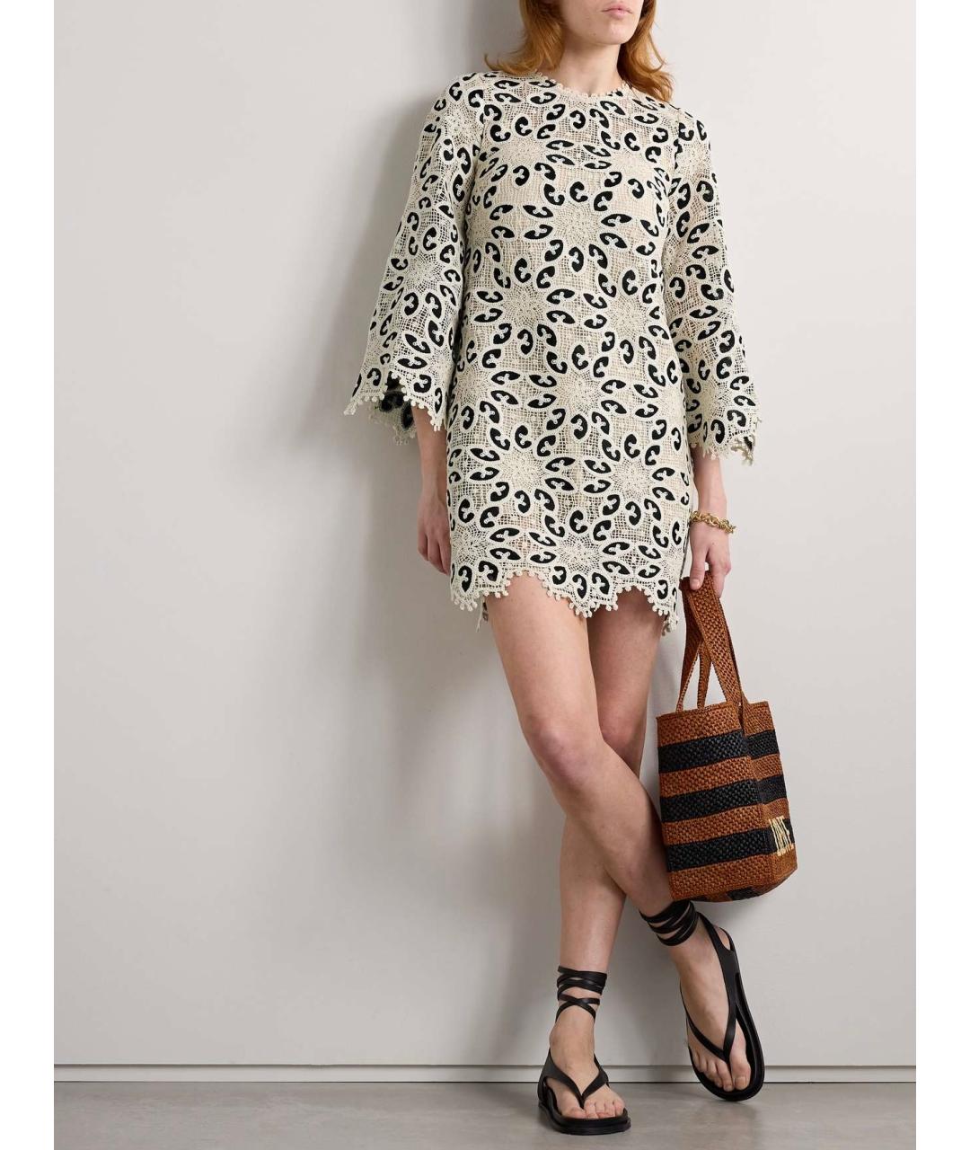 ZIMMERMANN Бежевое хлопковое коктейльное платье, фото 5