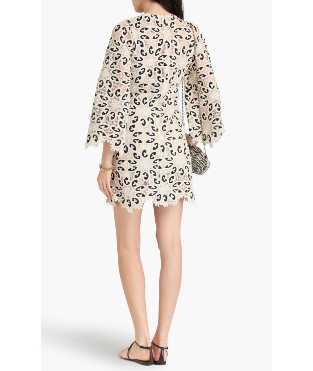 ZIMMERMANN Бежевое хлопковое коктейльное платье, фото 9