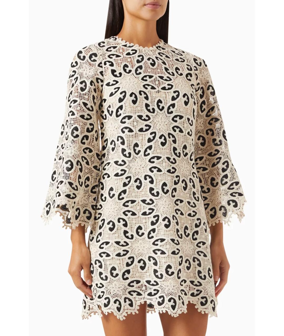 ZIMMERMANN Бежевое хлопковое коктейльное платье, фото 3