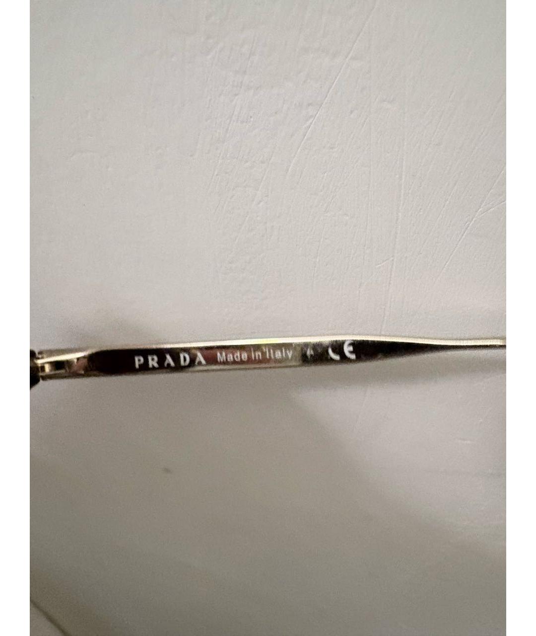 PRADA Коричневые металлические солнцезащитные очки, фото 7