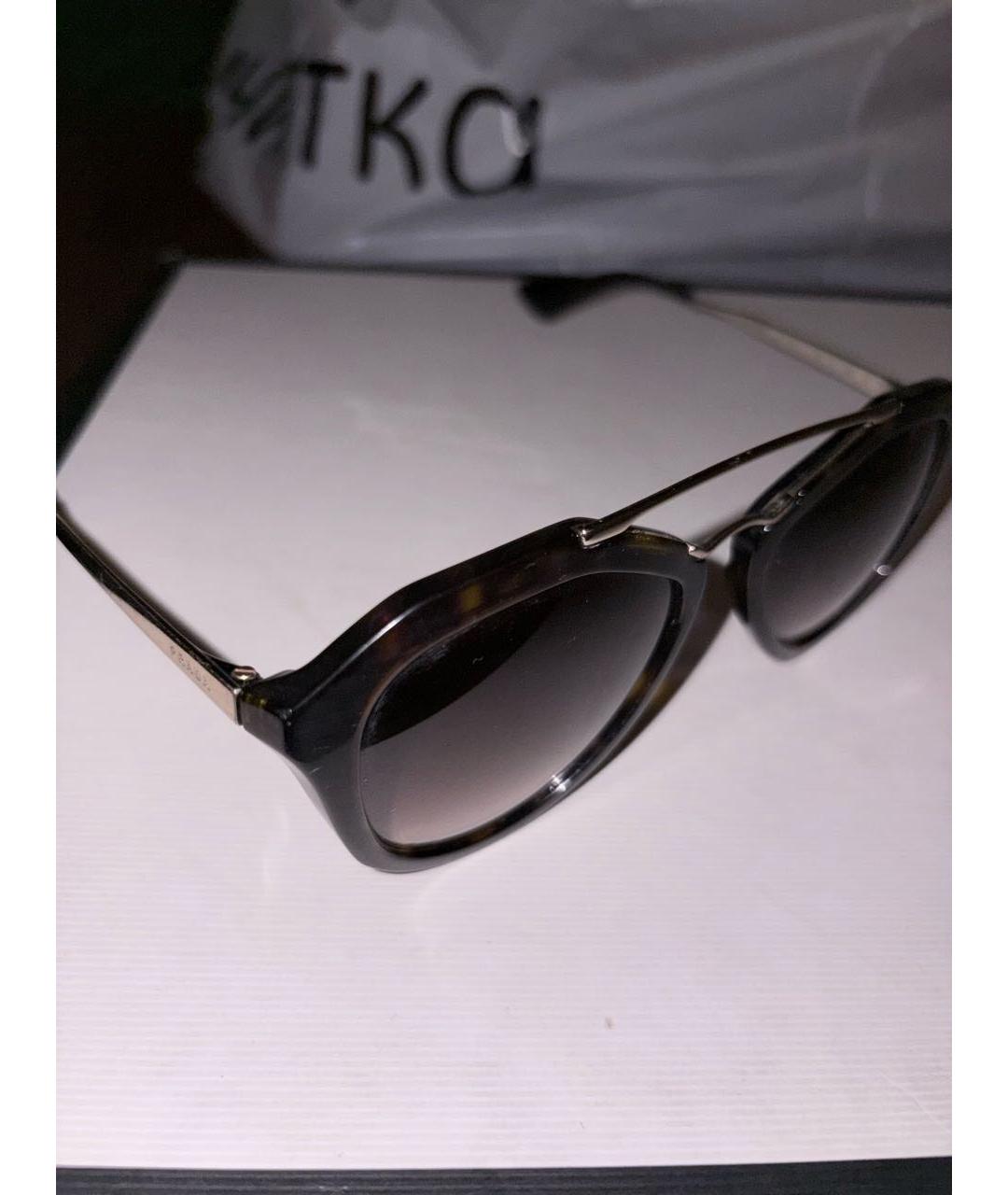 PRADA Коричневые металлические солнцезащитные очки, фото 2