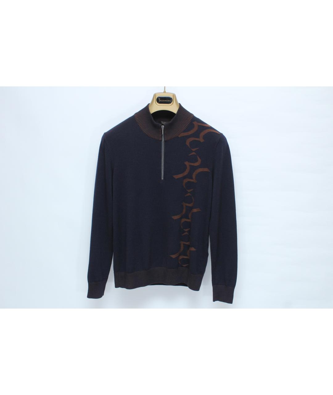 BILLIONAIRE Темно-синий шерстяной джемпер / свитер, фото 2