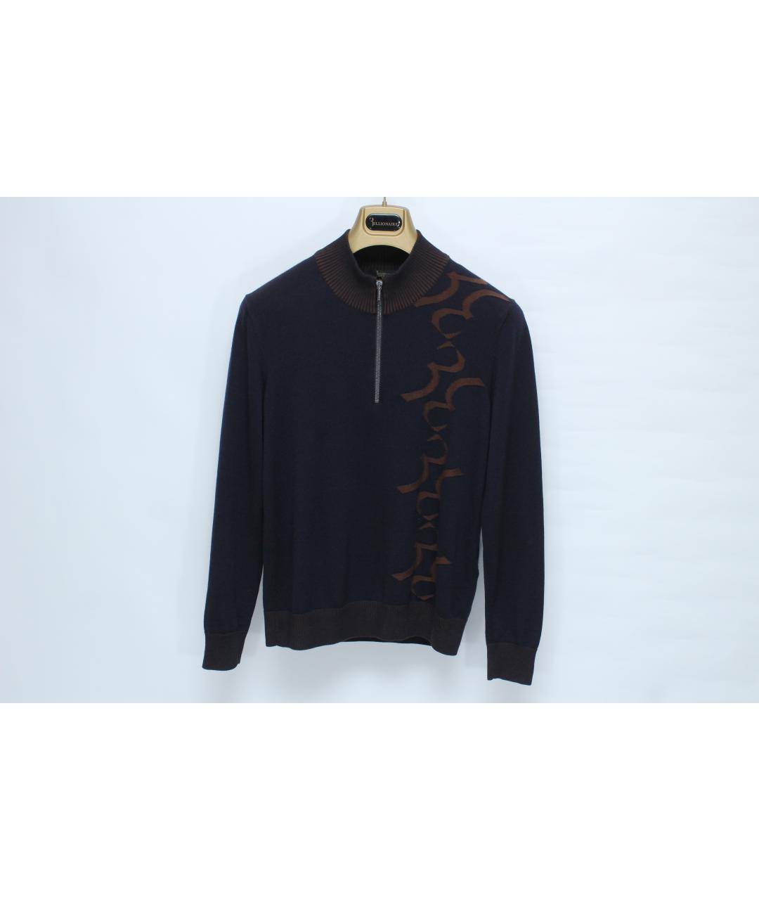 BILLIONAIRE Темно-синий шерстяной джемпер / свитер, фото 10