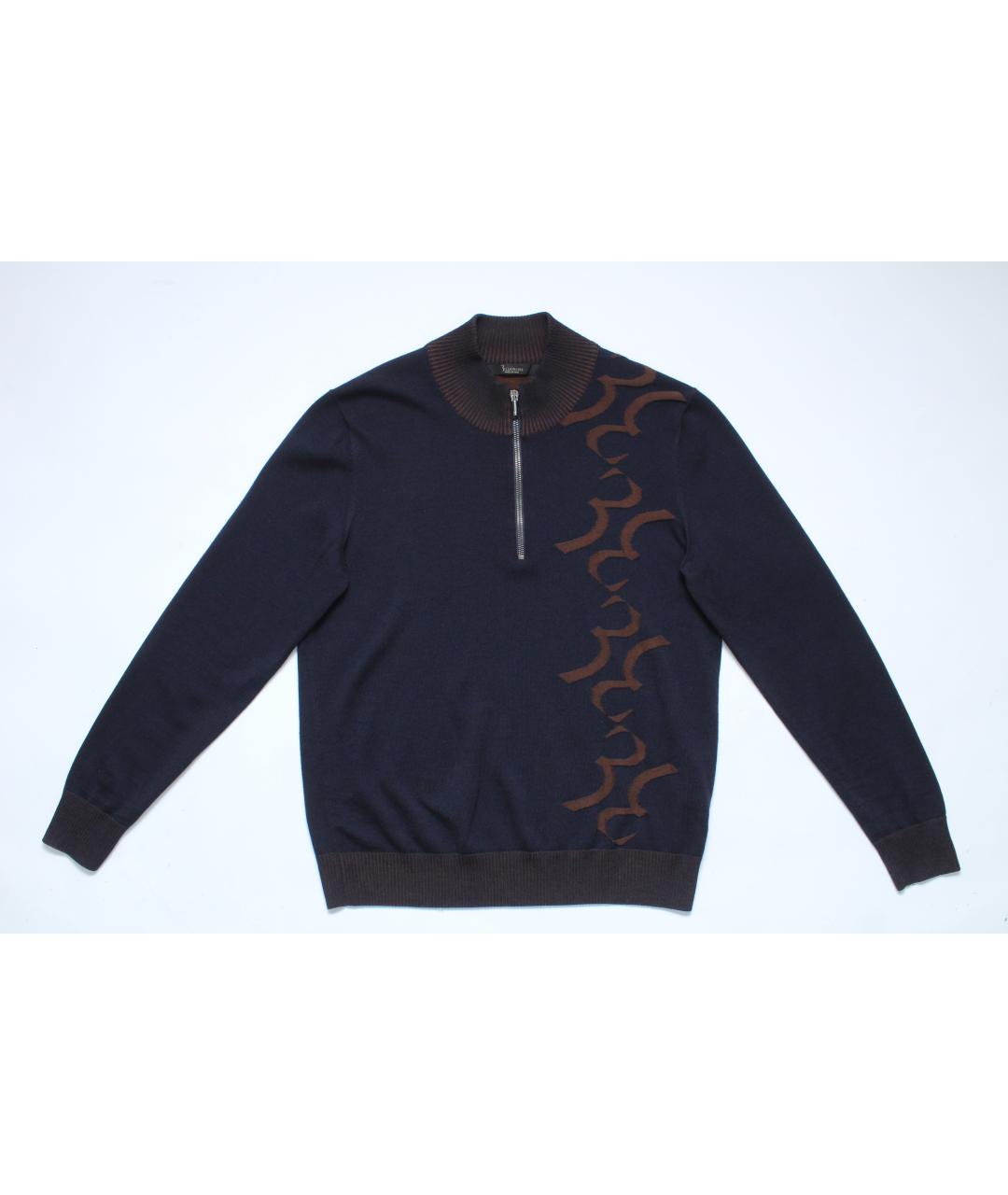 BILLIONAIRE Темно-синий шерстяной джемпер / свитер, фото 5