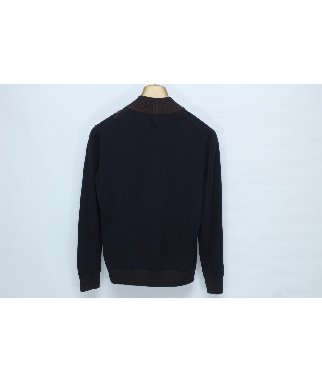 BILLIONAIRE Темно-синий шерстяной джемпер / свитер, фото 4