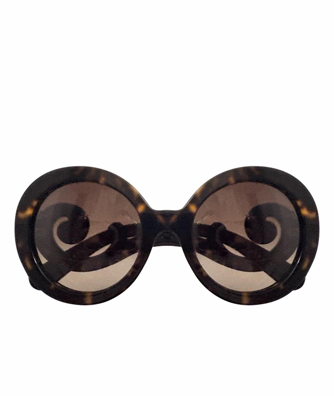 PRADA Коричневые пластиковые солнцезащитные очки, фото 1