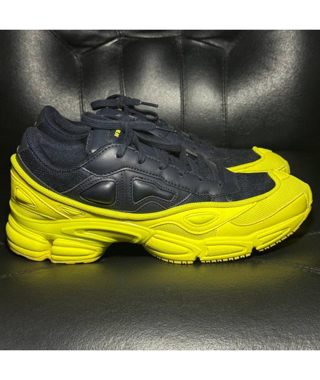 ADIDAS X RAF SIMONS Желтые текстильные низкие кроссовки / кеды, фото 9