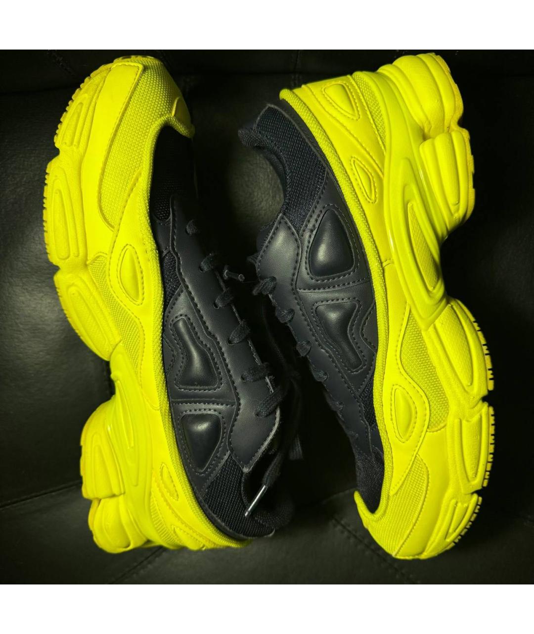 ADIDAS X RAF SIMONS Желтые текстильные низкие кроссовки / кеды, фото 5