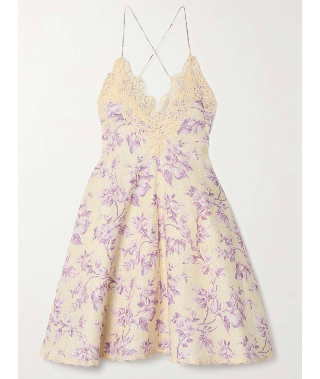 ZIMMERMANN Фиолетовое льняное коктейльное платье, фото 10