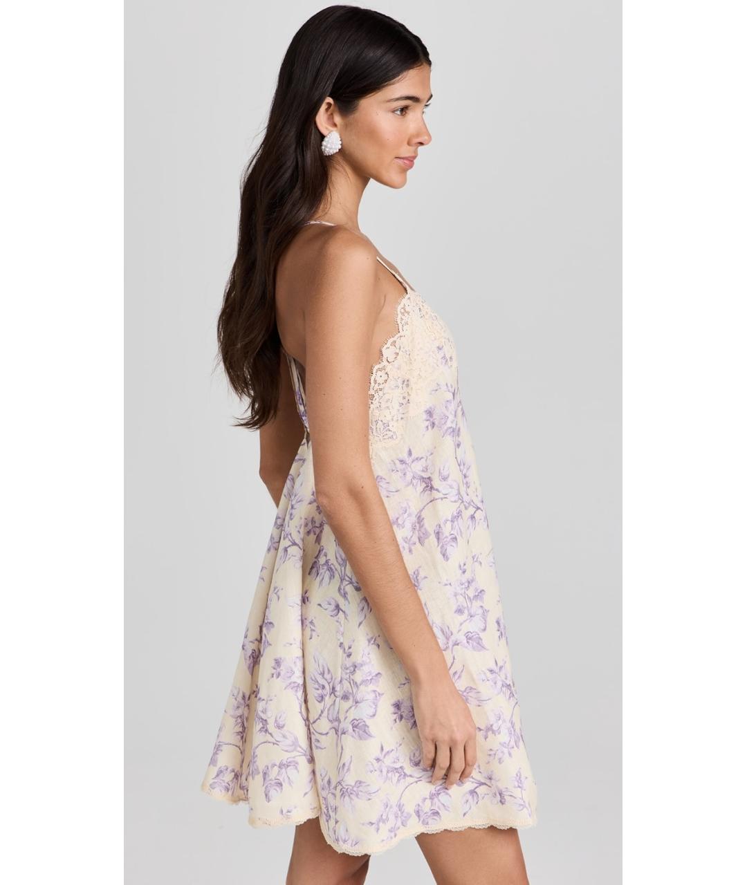 ZIMMERMANN Фиолетовое льняное коктейльное платье, фото 8