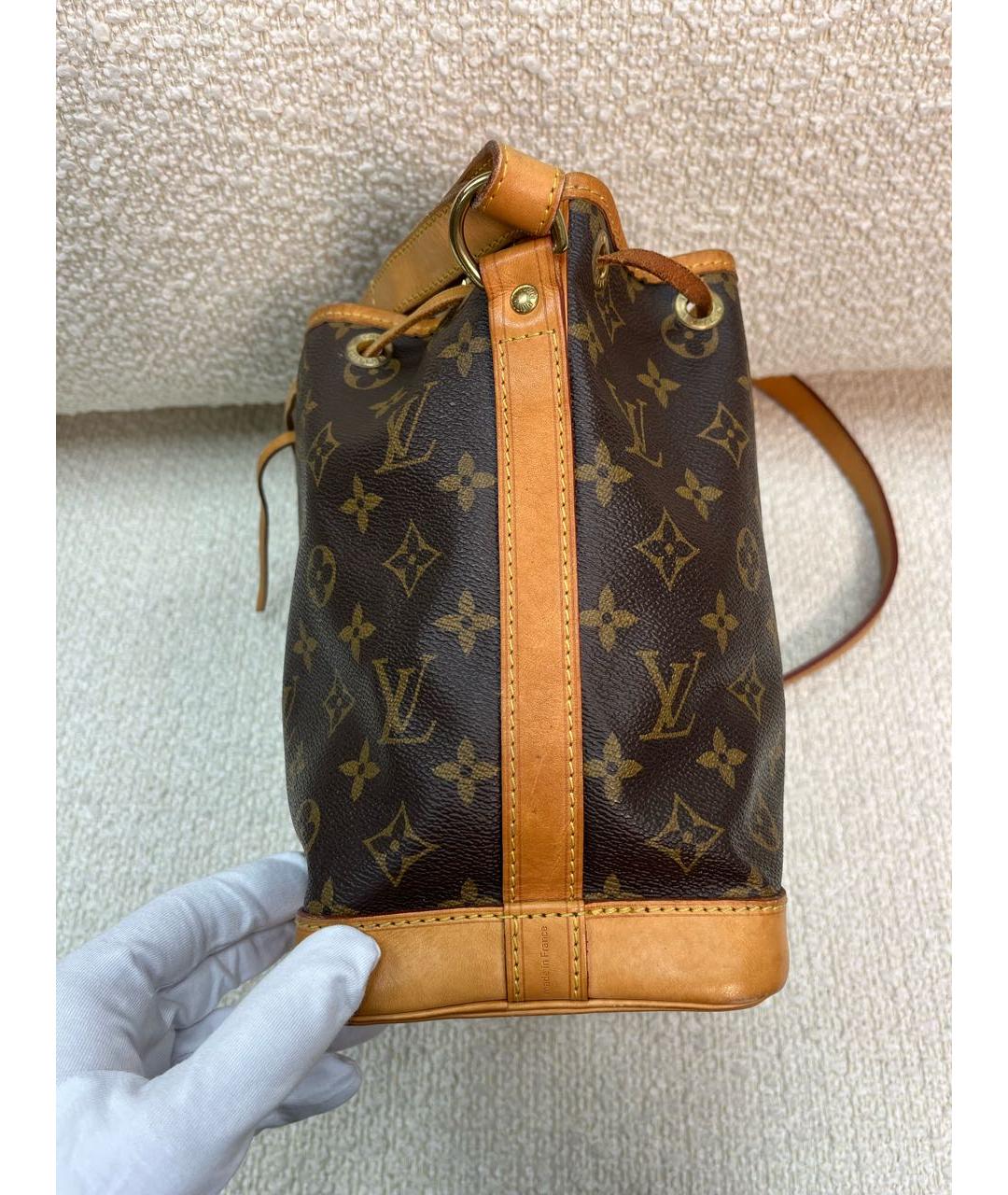 LOUIS VUITTON Коричневая кожаная сумка с короткими ручками, фото 7