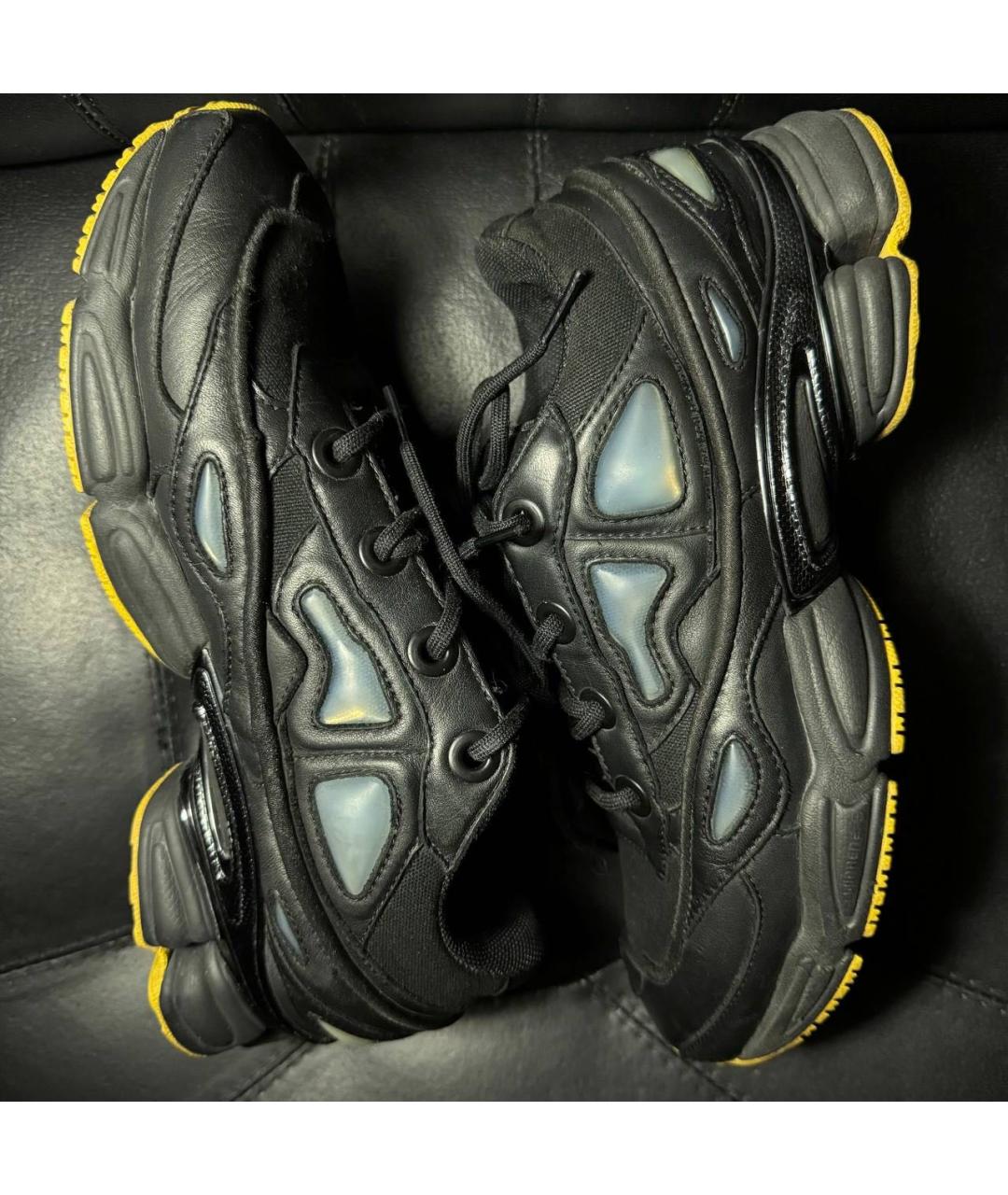 ADIDAS X RAF SIMONS Черные кожаные низкие кроссовки / кеды, фото 5