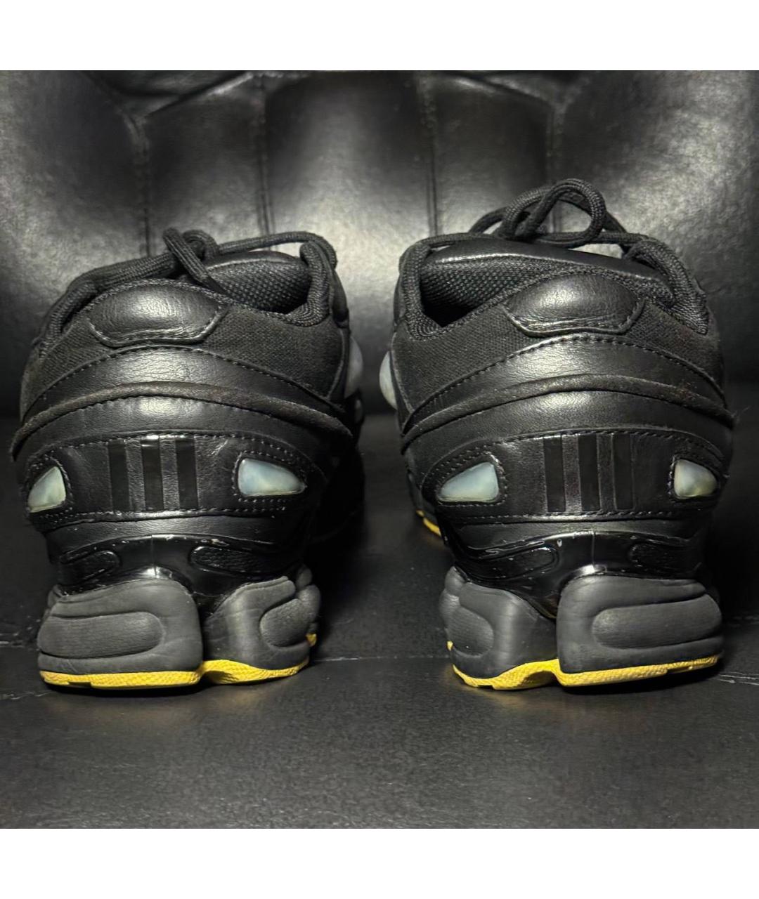 ADIDAS X RAF SIMONS Черные кожаные низкие кроссовки / кеды, фото 2