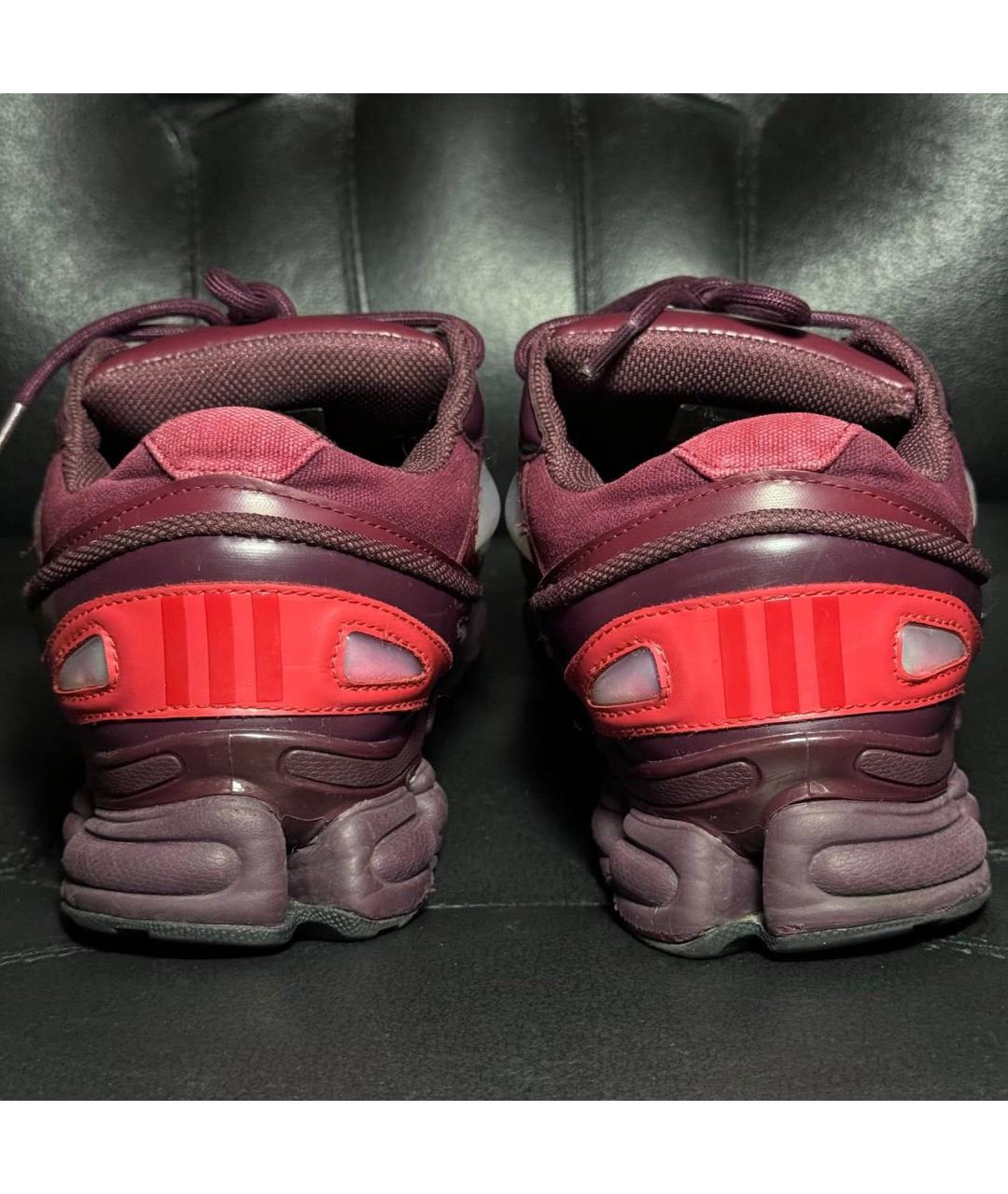 ADIDAS X RAF SIMONS Бордовые текстильные низкие кроссовки / кеды, фото 2