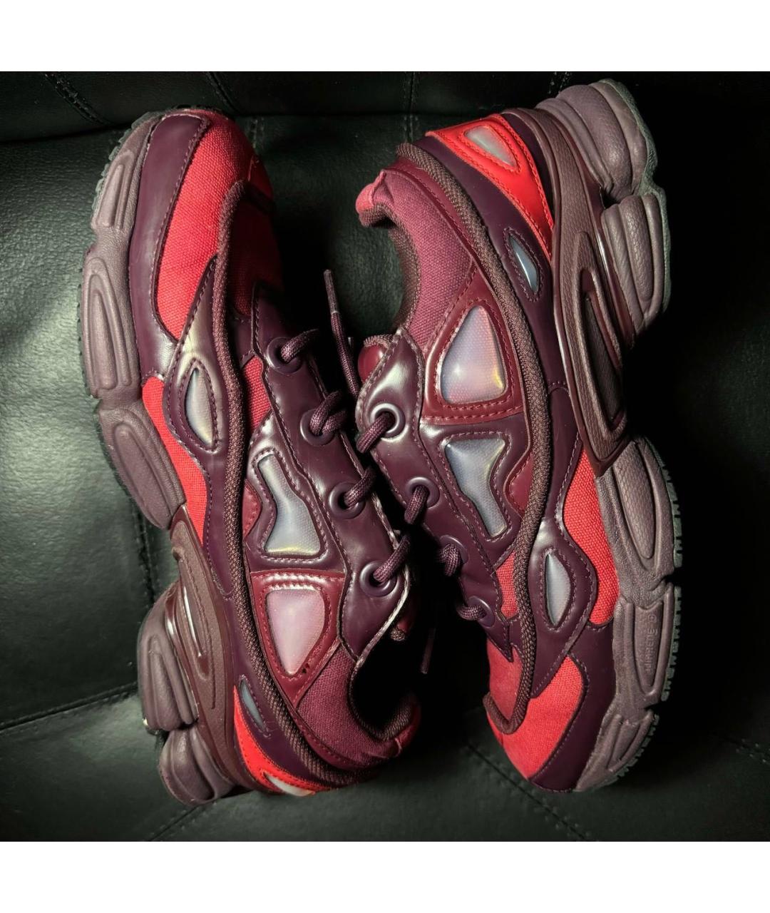 ADIDAS X RAF SIMONS Бордовые текстильные низкие кроссовки / кеды, фото 5