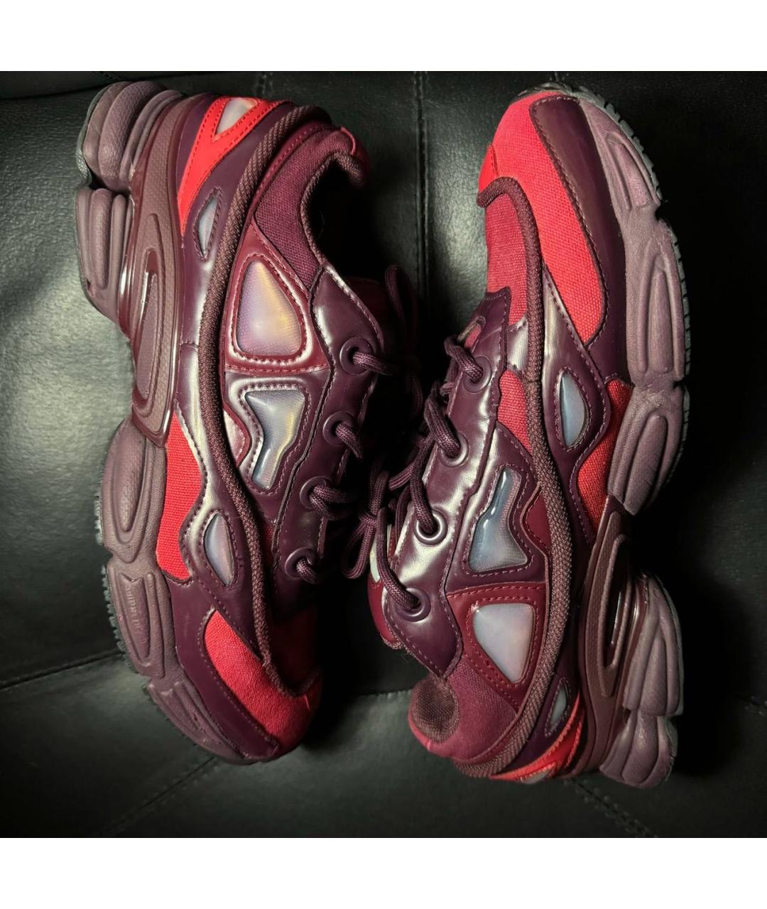 ADIDAS X RAF SIMONS Бордовые текстильные низкие кроссовки / кеды, фото 4