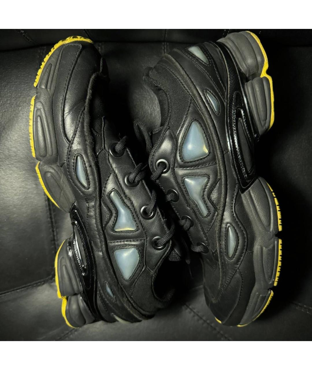 ADIDAS X RAF SIMONS Черные кожаные низкие кроссовки / кеды, фото 5