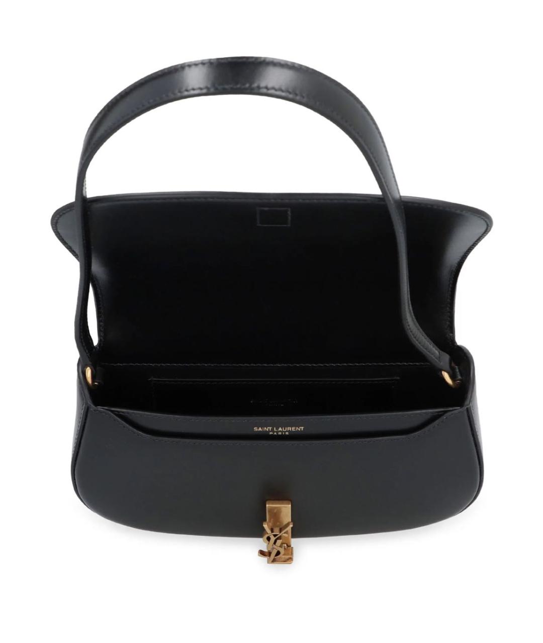 SAINT LAURENT Черная кожаная сумка через плечо, фото 3