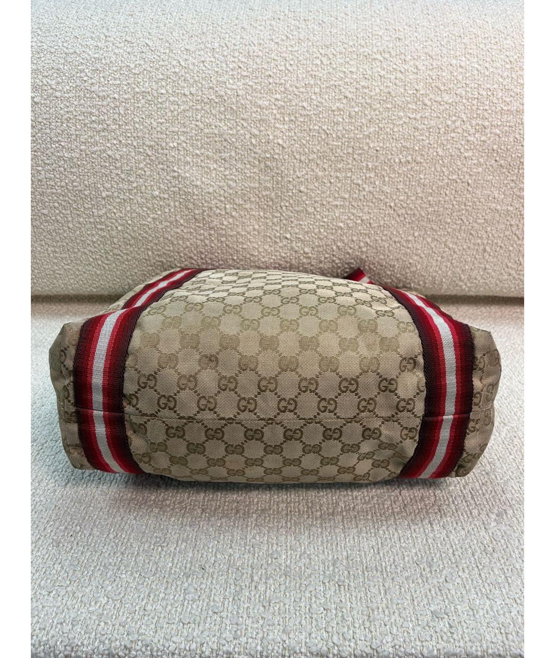 GUCCI Бежевая тканевая сумка тоут, фото 6