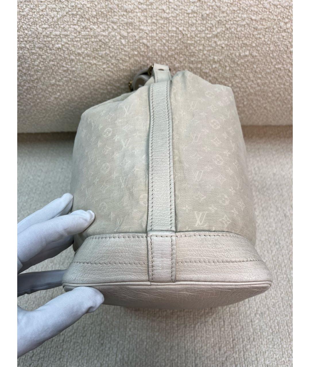 LOUIS VUITTON Бежевая деним сумка с короткими ручками, фото 7