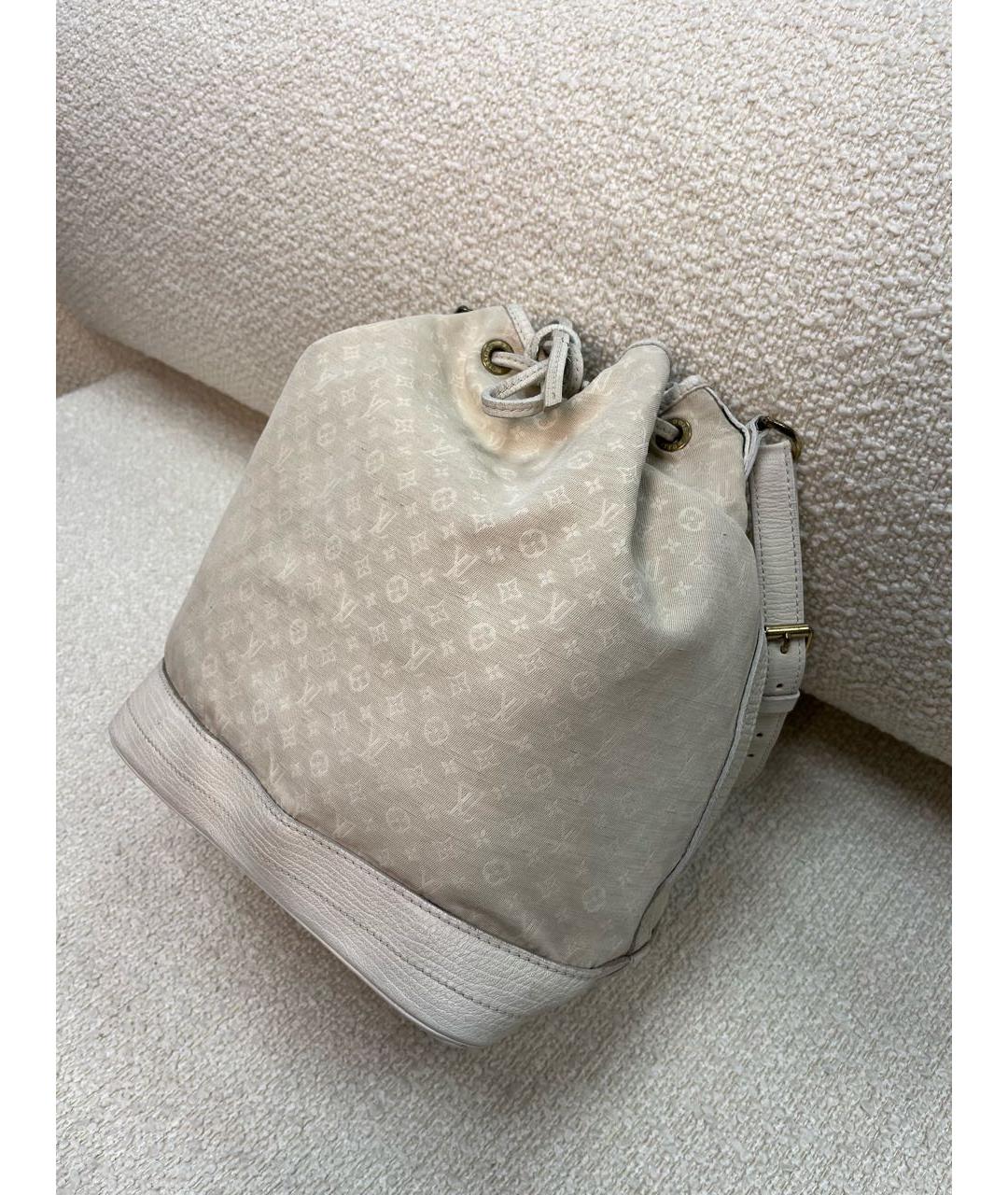 LOUIS VUITTON Бежевая деним сумка с короткими ручками, фото 5