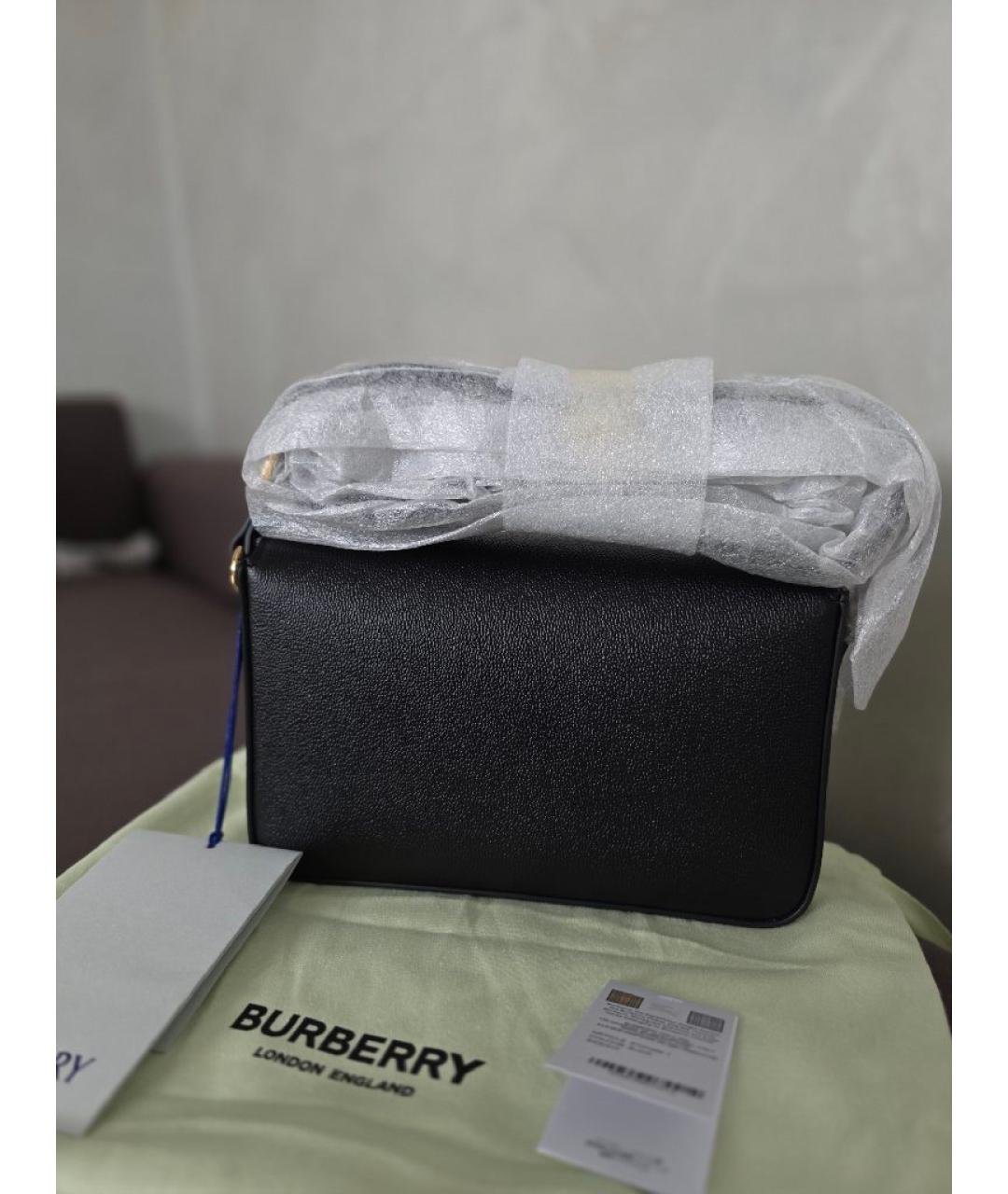 BURBERRY Черная кожаная сумка через плечо, фото 3