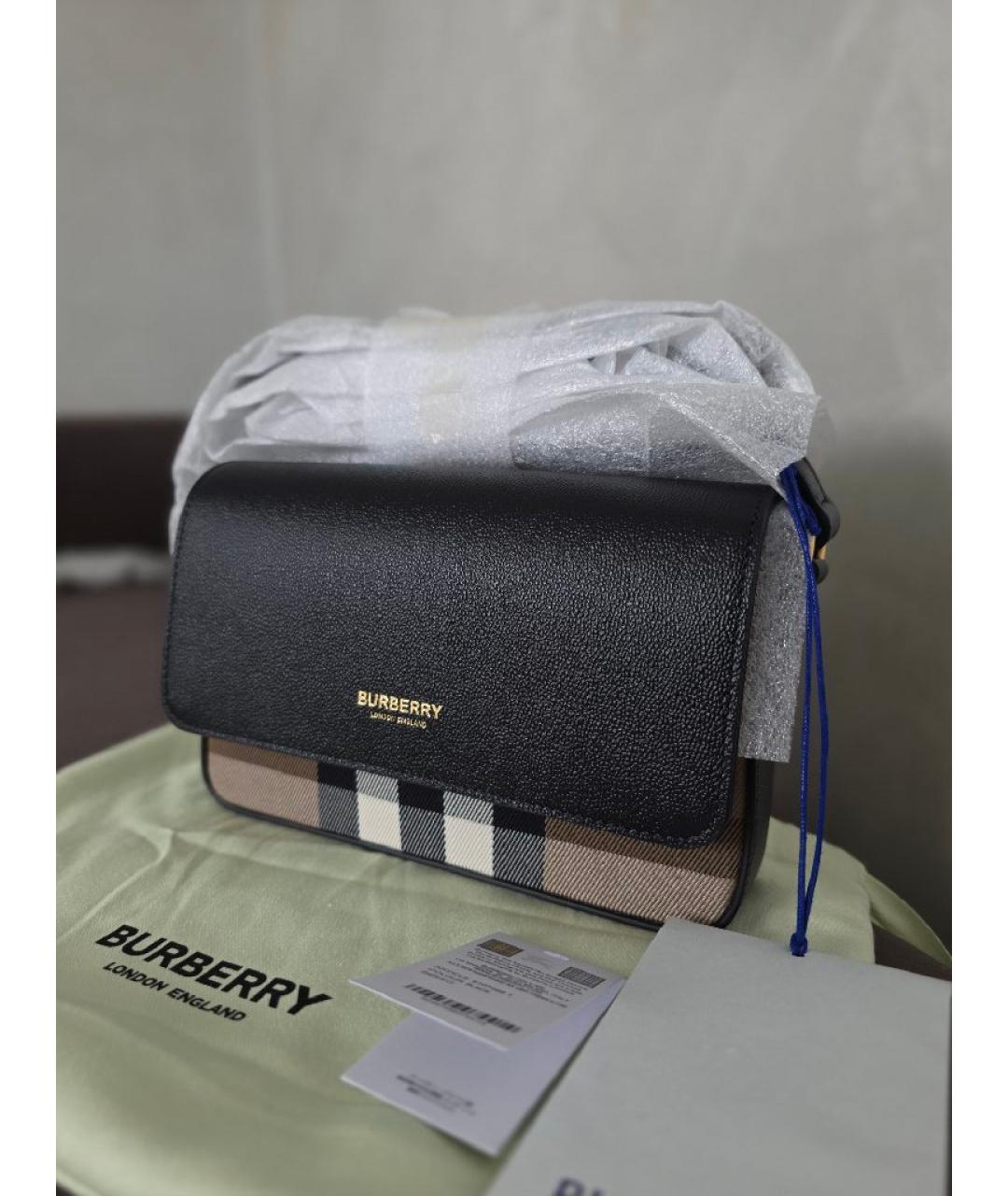 BURBERRY Черная кожаная сумка через плечо, фото 2