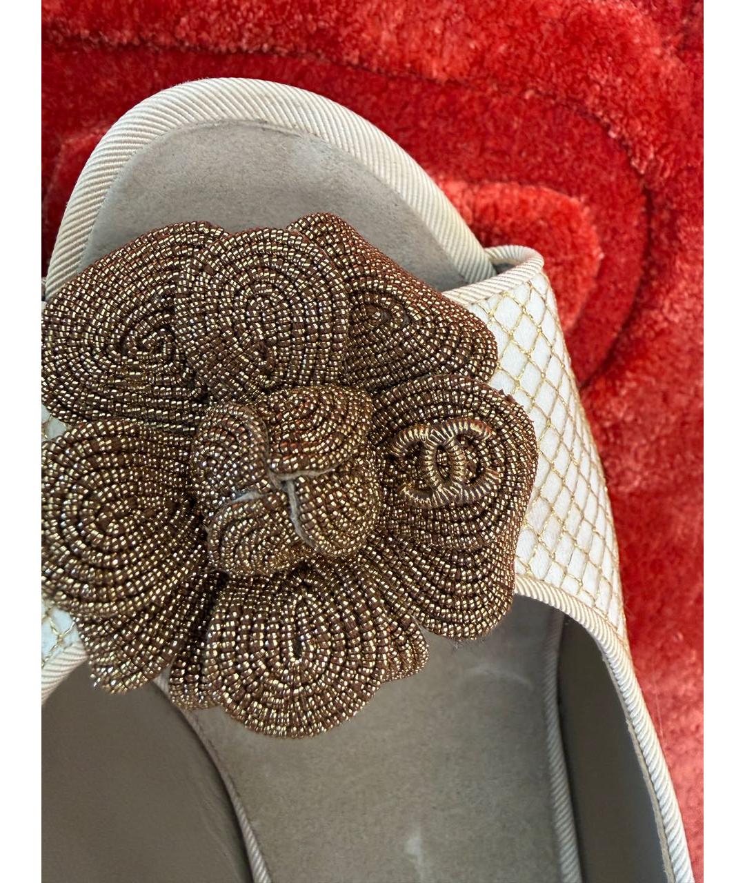 CHANEL Белые кожаные босоножки, фото 5