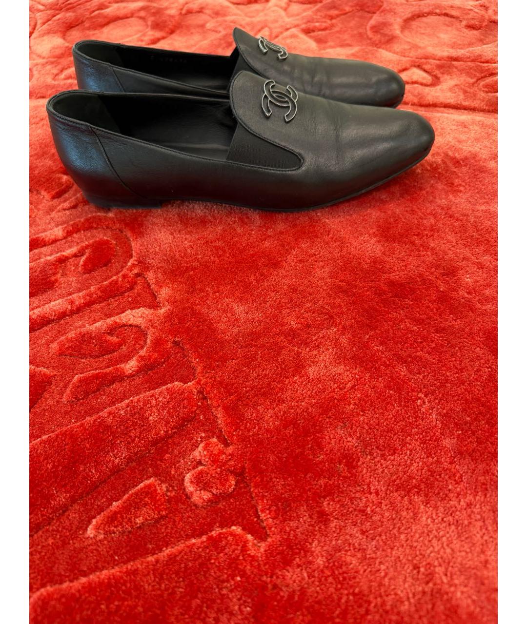 CHANEL Черные кожаные лоферы, фото 7