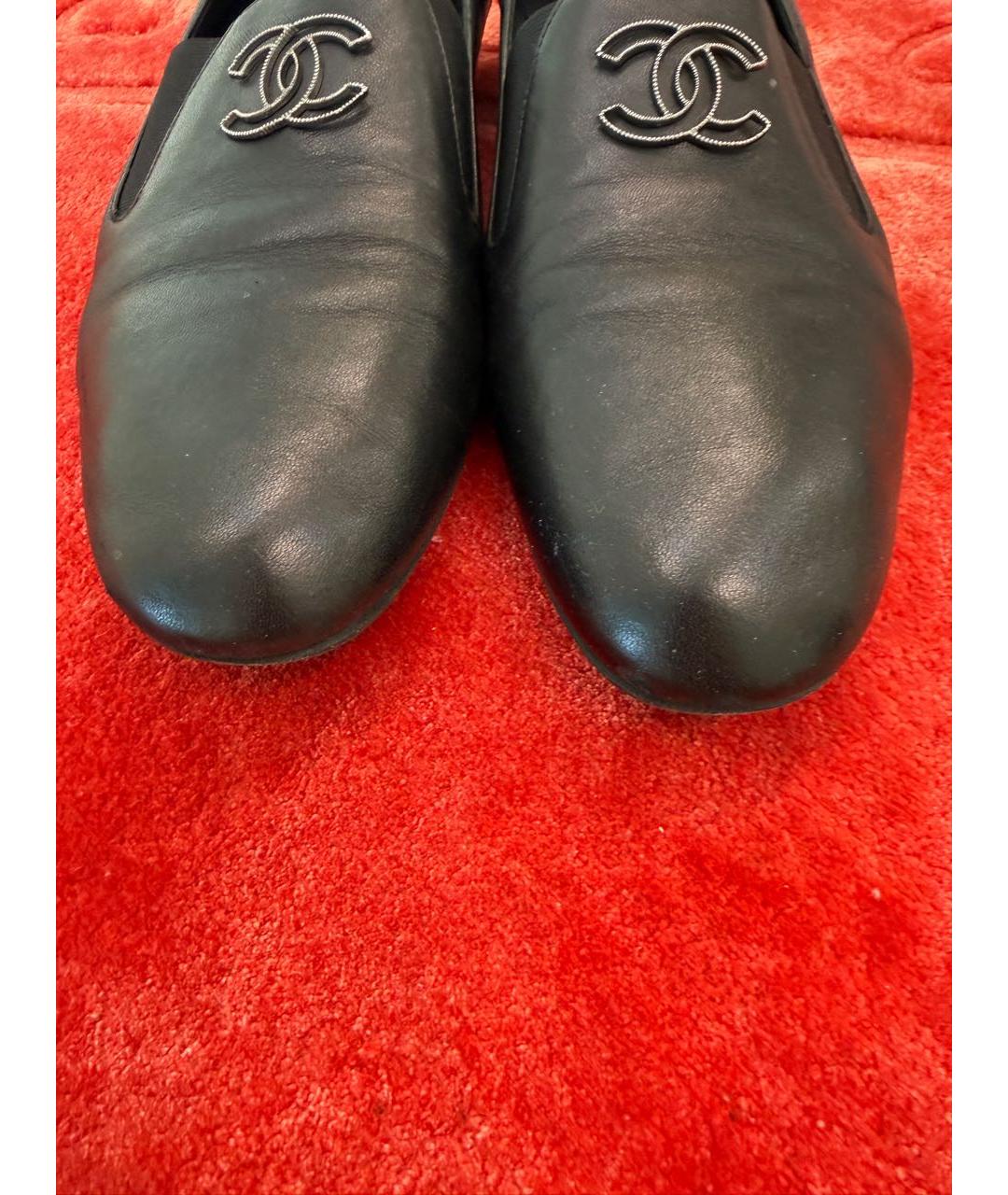 CHANEL Черные кожаные лоферы, фото 5