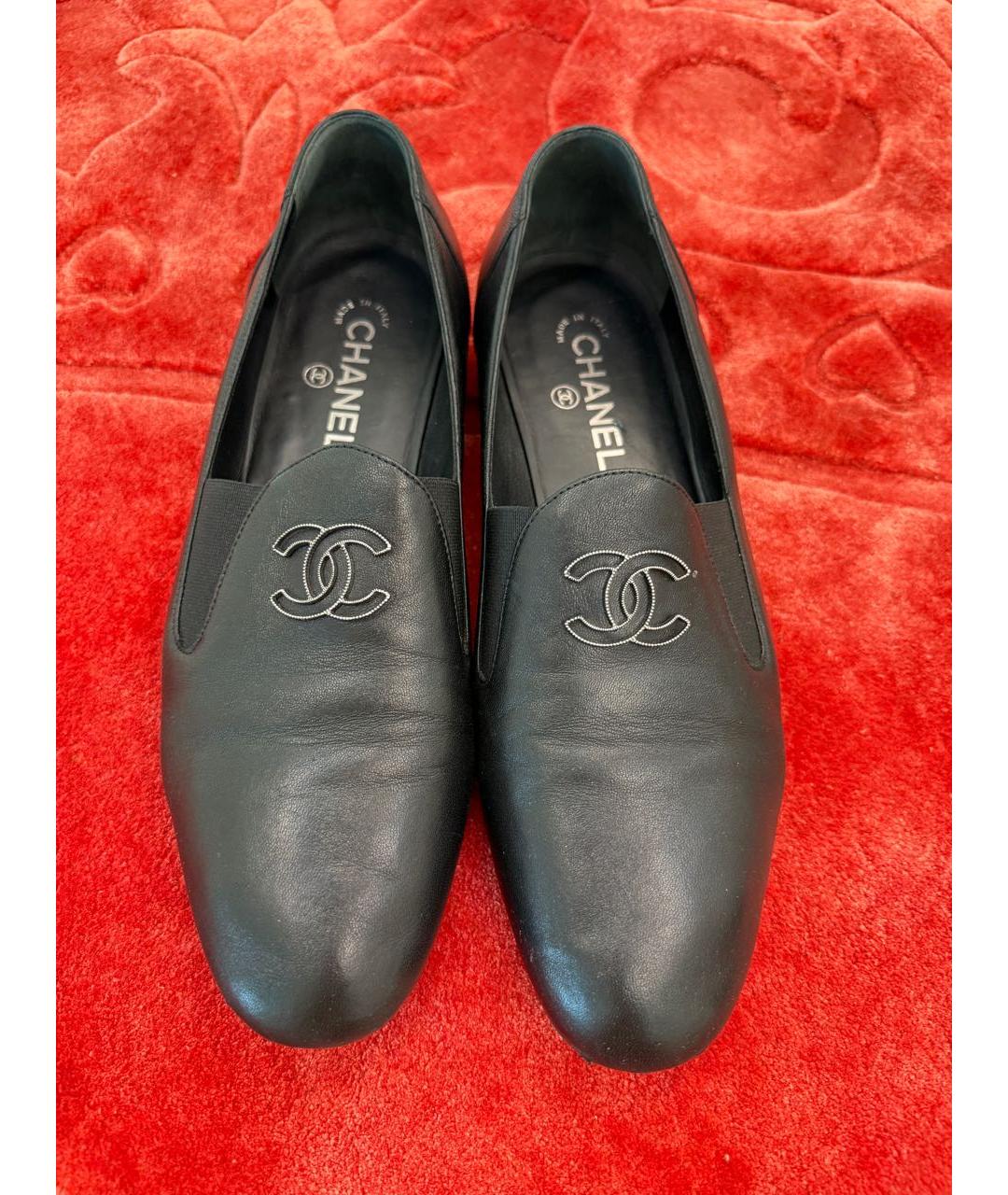 CHANEL Черные кожаные лоферы, фото 2