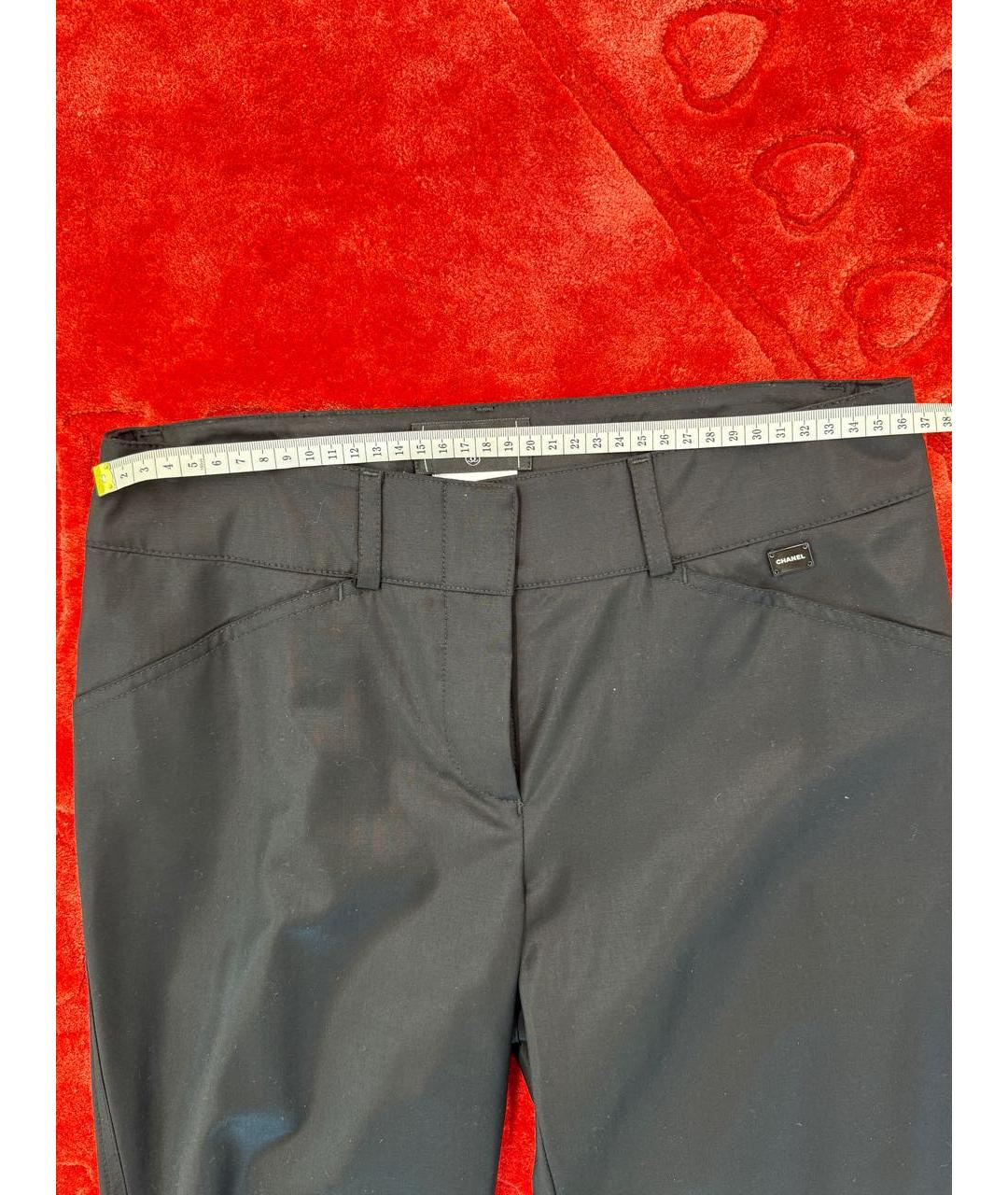 CHANEL Черные полиэстеровые брюки широкие, фото 3