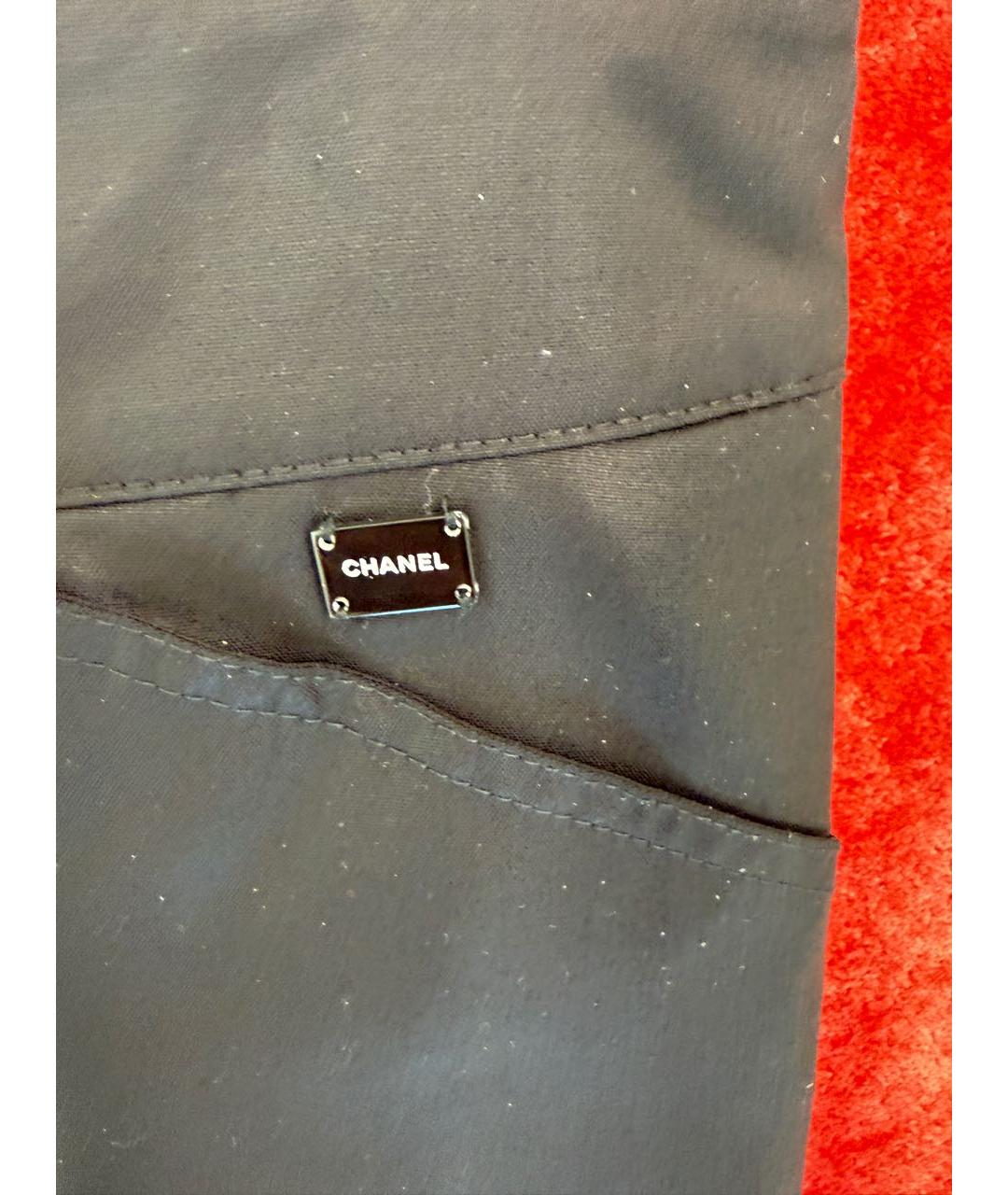 CHANEL Черные полиэстеровые брюки широкие, фото 4