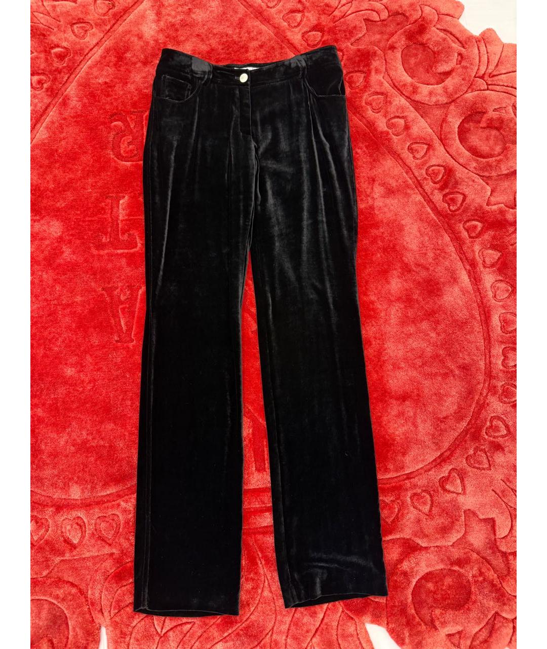 CHRISTIAN DIOR Черные велюровые прямые брюки, фото 7