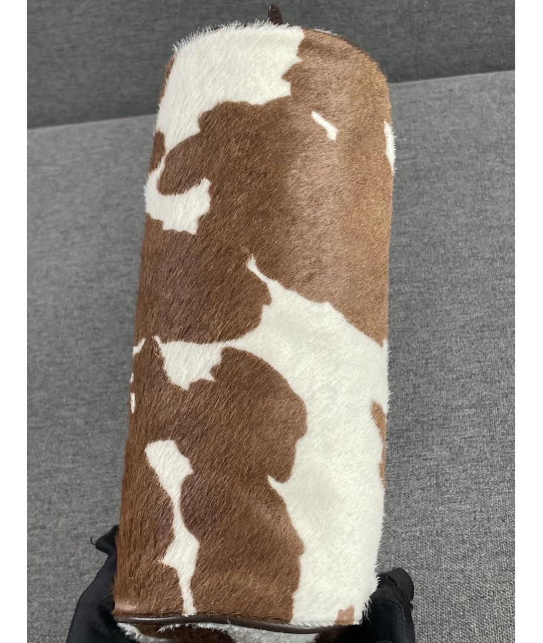 MIU MIU Коричневая кожаная сумка с короткими ручками, фото 6