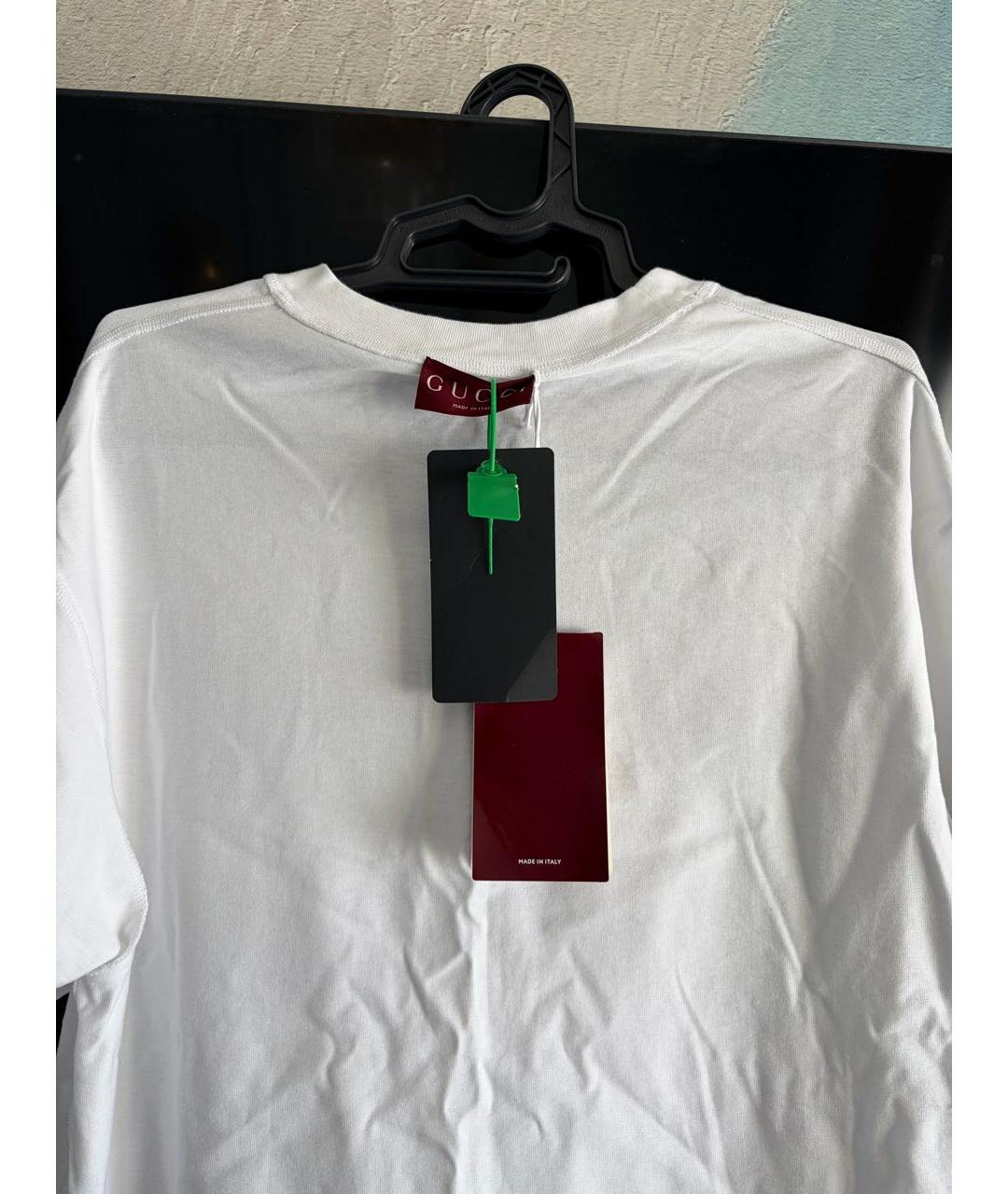 GUCCI Белая хлопковая футболка, фото 3