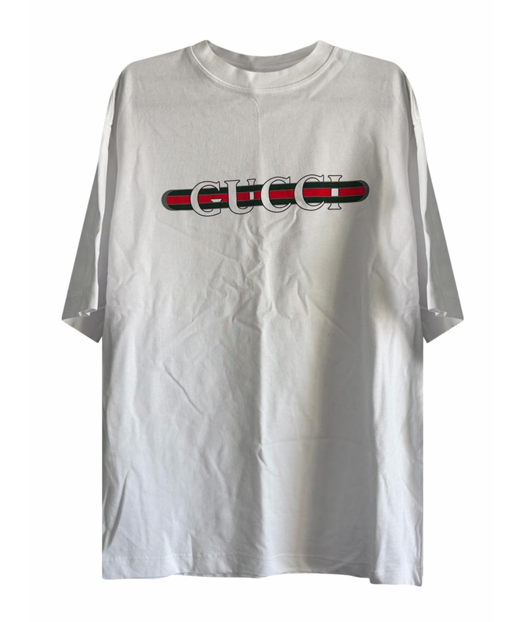 GUCCI Белая хлопковая футболка, фото 5