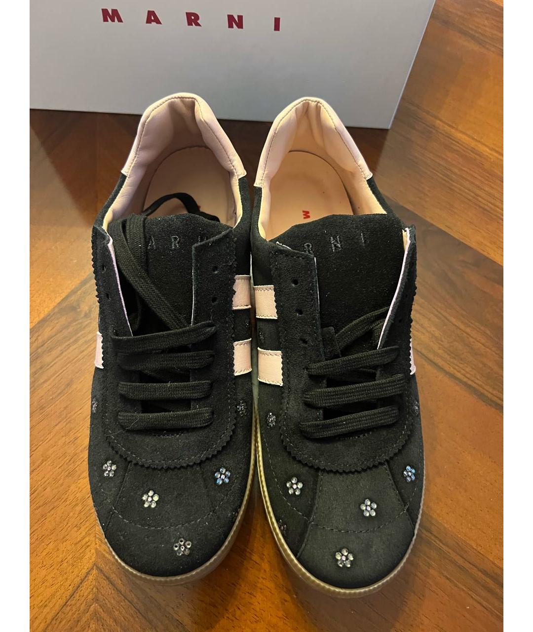 MARNI Черные замшевые кеды, фото 3